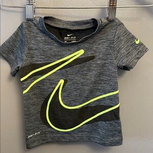 Nike baby boy Dri-FIT Black and Neon Green Tee